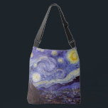 Vincent Van Gogh Starry Night Vintage Fine Art Axelväska<br><div class="desc">Vincent van Gogh Starry Night Fine Art Painting Starry Night är en målning av den nederländske postimponerande konstnären Vincent van Gogh. Den blå natten i himlar är fylld med roliga moln, stjärnor och ett ljust halvmånsfärande måne. Starry Natt är den enda nokturn i serien av vyer från hans sovrumsfönster. Rörelse:...</div>