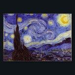 Vincent Van Gogh Starry Night Vintage Fine Art Bordsnummer<br><div class="desc">Vincent van Gogh Starry Night Fine Art Painting Starry Night är en målning av den nederländske postimponerande konstnären Vincent van Gogh. Den blå natten i himlar är fylld med roliga moln, stjärnor och ett ljust halvmånsfärande måne. Starry Natt är den enda nokturn i serien av vyer från hans sovrumsfönster. Rörelse:...</div>