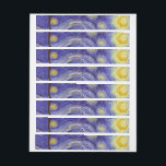 Vincent Van Gogh Starry Night Vintage Fine Art Etikettband<br><div class="desc">Vincent van Gogh Starry Night Fine Art Painting Starry Night är en målning av den nederländske postimponerande konstnären Vincent van Gogh. Den blå natten i himlar är fylld med roliga moln, stjärnor och ett ljust halvmånsfärande måne. Starry Natt är den enda nokturn i serien av vyer från hans sovrumsfönster. Rörelse:...</div>