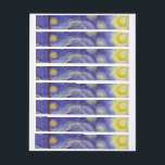 Vincent Van Gogh Starry Night Vintage Fine Art Etikettband<br><div class="desc">Vincent van Gogh Starry Night Fine Art Painting Starry Night är en målning av den nederländske postimponerande konstnären Vincent van Gogh. Den blå natten i himlar är fylld med roliga moln, stjärnor och ett ljust halvmånsfärande måne. Starry Natt är den enda nokturn i serien av vyer från hans sovrumsfönster. Rörelse:...</div>