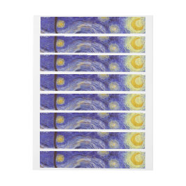 Vincent Van Gogh Starry Night Vintage Fine Art Etikettband