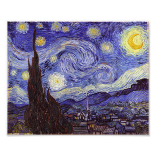 Vincent Van Gogh Starry Night Vintage Fine Art Fototryck