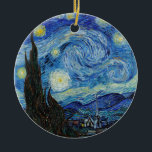Vincent Van Gogh Starry Night Vintage Fine Art Julgransprydnad Keramik<br><div class="desc">Vincent Van Gogh Starry Night Vintage Fine Art Ornament</div>