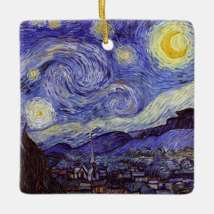 Vincent Van Gogh Starry Night Vintage Fine Art Julgransprydnad Keramik