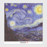 Vincent Van Gogh Starry Night Vintage Fine Art Klistermärken<br><div class="desc">Vincent van Gogh Starry Night Fine Art Painting Starry Night är en målning av den nederländske postimponerande konstnären Vincent van Gogh. Den blå natten i himlar är fylld med roliga moln, stjärnor och ett ljust halvmånsfärande måne. Starry Natt är den enda nokturn i serien av vyer från hans sovrumsfönster. Rörelse:...</div>