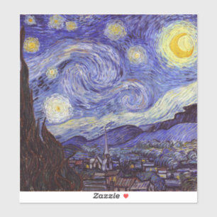 Vincent Van Gogh Starry Night Vintage Fine Art Klistermärken