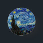 Vincent Van Gogh Starry Night Vintage Fine Art Knapp<br><div class="desc">Vincent Van Gogh Starry Night Vintage Fine Art Button</div>