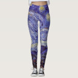Vincent Van Gogh Starry Night Vintage Fine Art Leggings<br><div class="desc">Vincent van Gogh Starry Night Fine Art Painting Starry Night är en målning av den nederländske postimponerande konstnären Vincent van Gogh. Den blå natten i himlar är fylld med roliga moln, stjärnor och ett ljust halvmånsfärande måne. Starry Natt är den enda nokturn i serien av vyer från hans sovrumsfönster. Rörelse:...</div>