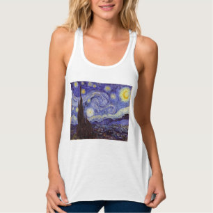 Vincent Van Gogh Starry Night Vintage Fine Art Linne Med Racerback