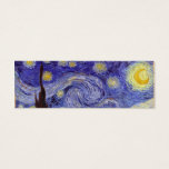 Vincent Van Gogh Starry Night Vintage Fine Art Litet Visitkort<br><div class="desc">Vincent van Gogh Starry Night Fine Art Painting Starry Night är en målning av den nederländske postimponerande konstnären Vincent van Gogh. Den blå natten i himlar är fylld med roliga moln, stjärnor och ett ljust halvmånsfärande måne. Starry Natt är den enda nokturn i serien av vyer från hans sovrumsfönster. Rörelse:...</div>