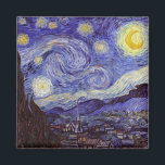 Vincent Van Gogh Starry Night Vintage Fine Art Magnet<br><div class="desc">Vincent van Gogh Starry Night Fine Art Painting Starry Night är en målning av den nederländske postimponerande konstnären Vincent van Gogh. Den blå natten i himlar är fylld med roliga moln, stjärnor och ett ljust halvmånsfärande måne. Starry Natt är den enda nokturn i serien av vyer från hans sovrumsfönster. Rörelse:...</div>