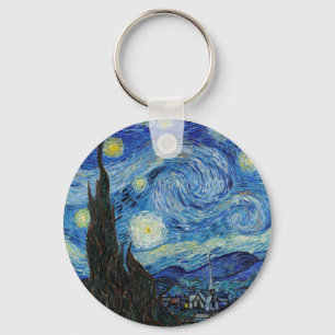 Vincent Van Gogh Starry Night Vintage Fine Art Nyckelring