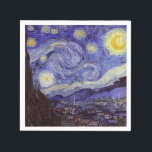 Vincent Van Gogh Starry Night Vintage Fine Art Pappersservett<br><div class="desc">Vincent van Gogh Starry Night Fine Art Painting Starry Night är en målning av den nederländske postimponerande konstnären Vincent van Gogh. Den blå natten i himlar är fylld med roliga moln, stjärnor och ett ljust halvmånsfärande måne. Starry Natt är den enda nokturn i serien av vyer från hans sovrumsfönster. Rörelse:...</div>