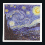 Vincent Van Gogh Starry Night Vintage Fine Art Pappersservett<br><div class="desc">Vincent van Gogh Starry Night Fine Art Painting Starry Night är en målning av den nederländske postimponerande konstnären Vincent van Gogh. Den blå natten i himlar är fylld med roliga moln, stjärnor och ett ljust halvmånsfärande måne. Starry Natt är den enda nokturn i serien av vyer från hans sovrumsfönster. Rörelse:...</div>