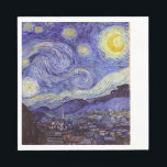Vincent Van Gogh Starry Night Vintage Fine Art Pappersservett<br><div class="desc">Vincent van Gogh Starry Night Fine Art Painting Starry Night är en målning av den nederländske postimponerande konstnären Vincent van Gogh. Den blå natten i himlar är fylld med roliga moln, stjärnor och ett ljust halvmånsfärande måne. Starry Natt är den enda nokturn i serien av vyer från hans sovrumsfönster. Rörelse:...</div>