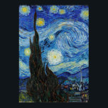 Vincent Van Gogh Starry Night Vintage Fine Art Poster<br><div class="desc">Vincent Van Gogh Starry Night Vintage Fine Art Poster</div>