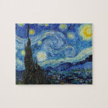 Vincent Van Gogh Starry Night Vintage Fine Art Pussel<br><div class="desc">Vincent Van Gogh Starry Night Vintage Fine Art Jigszle Puzzle.</div>
