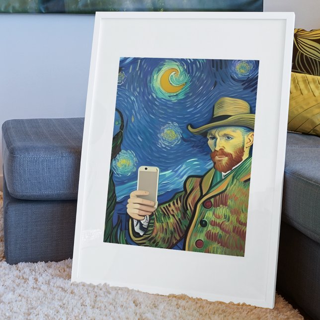 Vincent Van Gogh Starry Selfie Night by Ricaso Poster (Skapare uppladdad)