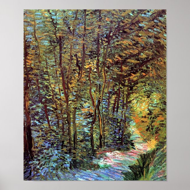 Vincent Van Gogh - Stig genom skogen Fine Art Poster (Framsidan)