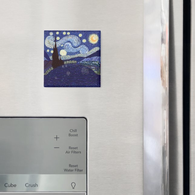 Vincent Van Gogh stil Starry Night och Sjö Magnet (In Situ (Fridge))