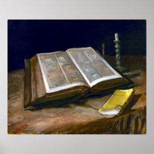 Vincent van Gogh still Life med Bible Poster