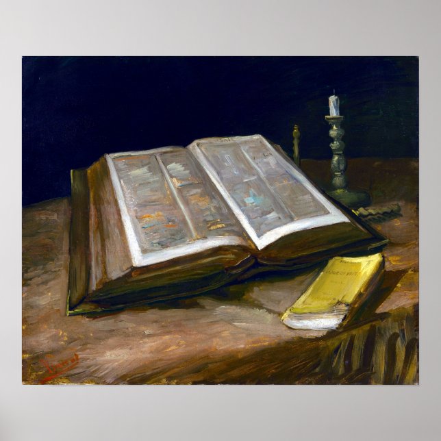 Vincent van Gogh still Life med Bible Poster (Framsidan)