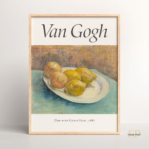 Vincent van Gogh still Life med Lemons på en plåt Poster