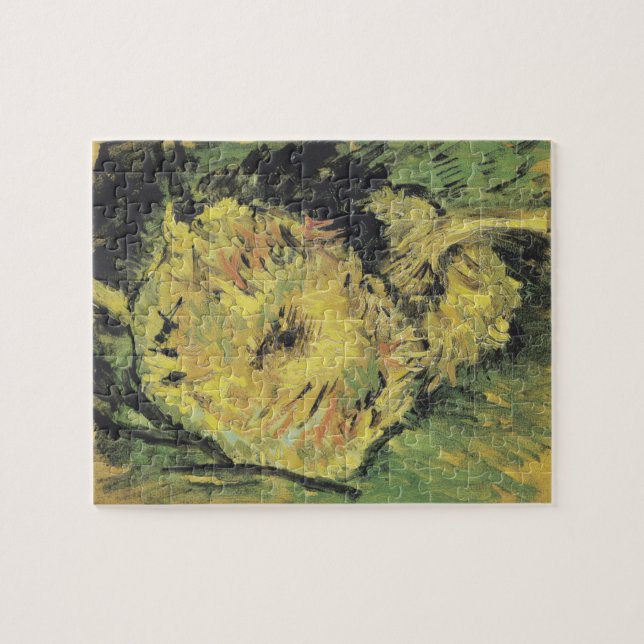 Vincent van Gogh still Life Two cutted sunblommor Pussel (Horisontell)