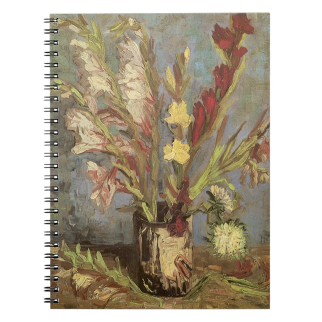 Vincent van Gogh - still Life Vas med Gladioli Anteckningsbok Med Spiral (Framsidan)