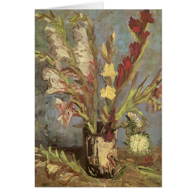Vincent van Gogh - still Life Vas med Gladioli Hälsningskort (Framsidan)