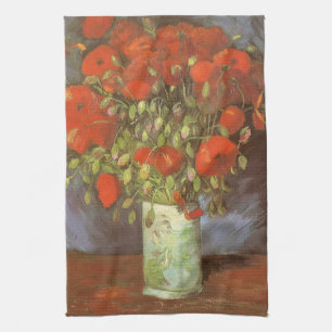 Vincent van Gogh still Life Vas med Red Poppies Kökshandduk