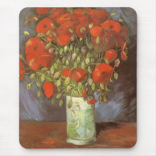 Vincent van Gogh still Life Vas med Red Poppies Musmatta (Framsidan)