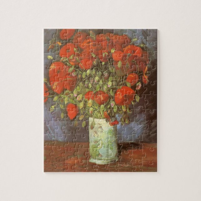 Vincent van Gogh still Life Vas med Red Poppies Pussel (Vertikal)
