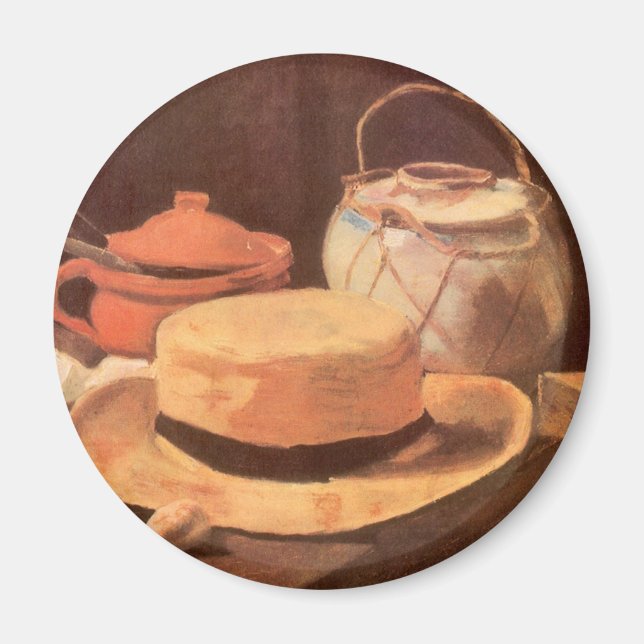 Vincent van Gogh - still Life w Gult Straw Hat Magnet (Framsidan)