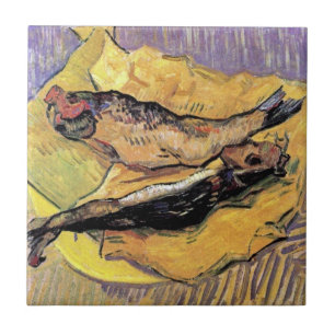 Vincent Van Gogh - Stilleben Bloaters Finkonst Kakelplatta