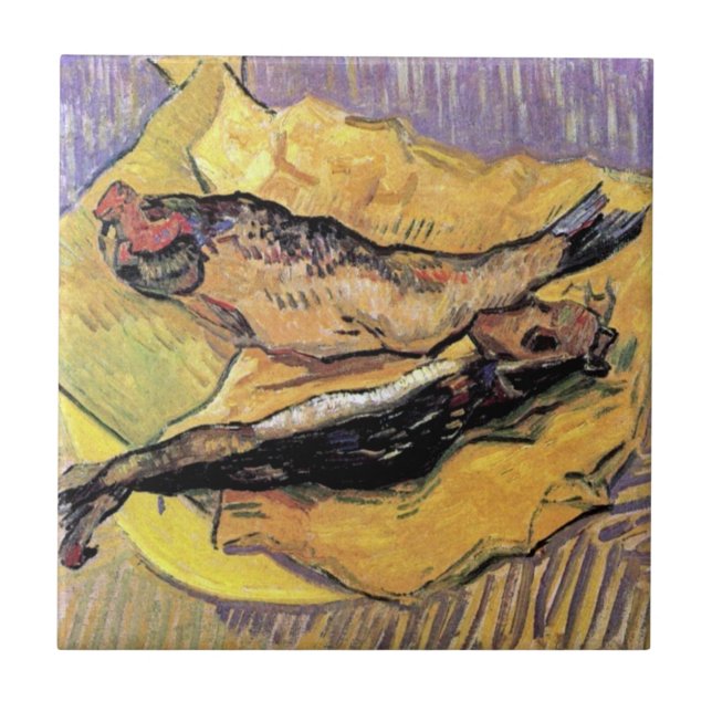 Vincent Van Gogh - Stilleben Bloaters Finkonst Kakelplatta (Framsidan)