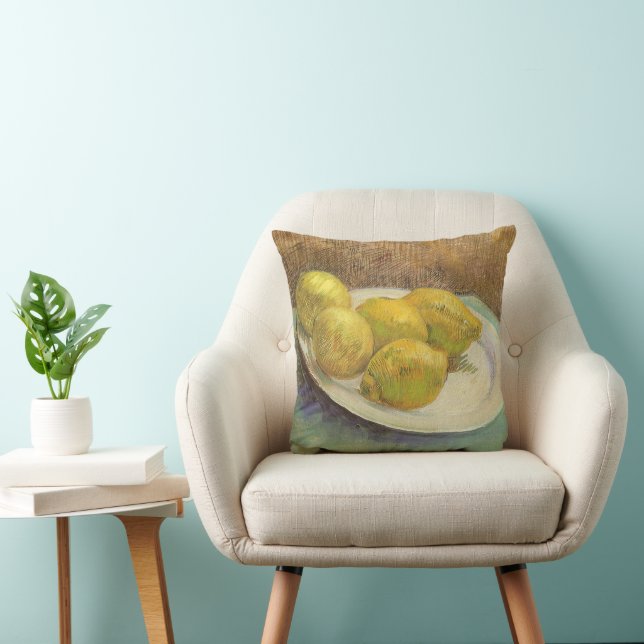 Vincent van Gogh - Stilleben citroner på en tallri Kudde (Stol)