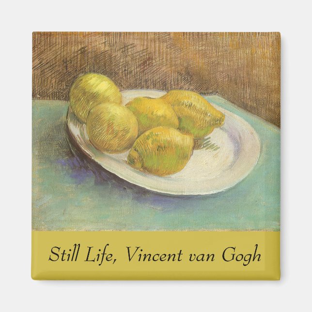 Vincent van Gogh - Stilleben Citroner på en Tallri Magnet (Framsidan)
