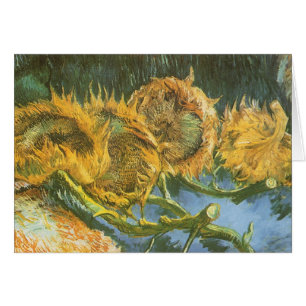 Vincent van Gogh - Stilleben: Fyra avskurna solros Hälsningskort