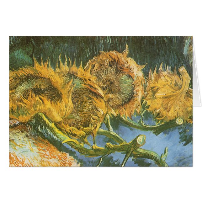 Vincent van Gogh - Stilleben: Fyra avskurna solros Hälsningskort (Framsidan Horizontal)