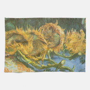 Vincent van Gogh - Stilleben: Fyra avskurna solros Kökshandduk