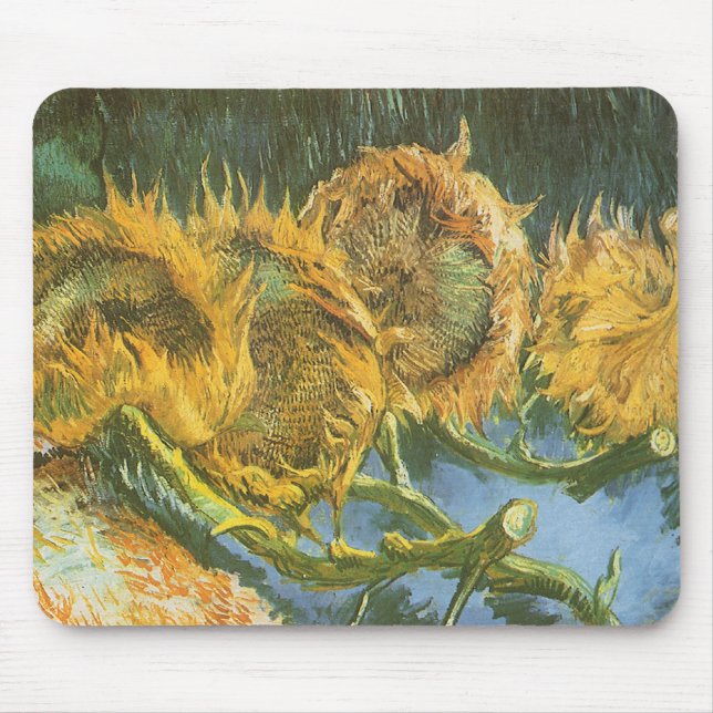 Vincent van Gogh - Stilleben: Fyra skurna solrosor Musmatta (Framsidan)