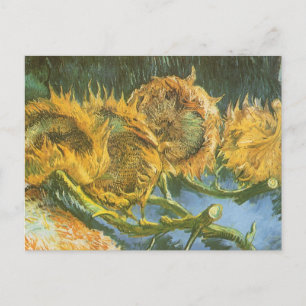 Vincent van Gogh - Stilleben: Fyra skurna solrosor Vykort