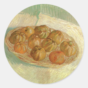 Vincent van Gogh - Stilleben korg med äpplen Runt Klistermärke