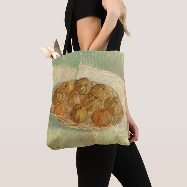 Vincent van Gogh - Stilleben korg med äpplen Tygkasse (Närbild)