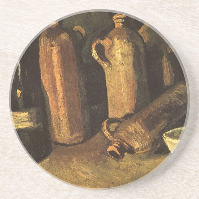 Vincent van Gogh - Stilleben med 4 flaskor av sten Underlägg (Framsidan)