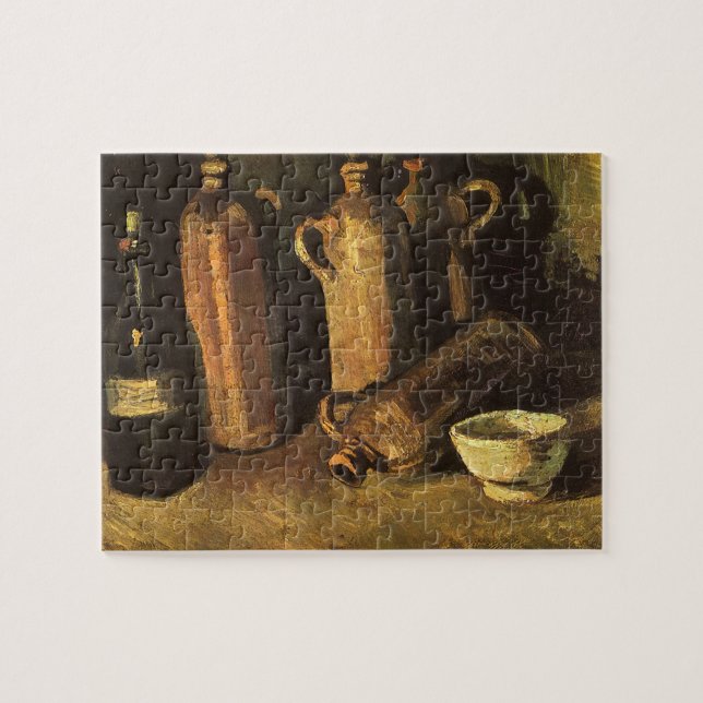 Vincent van Gogh - Stilleben med 4 stentorkar Pussel (Horisontell)