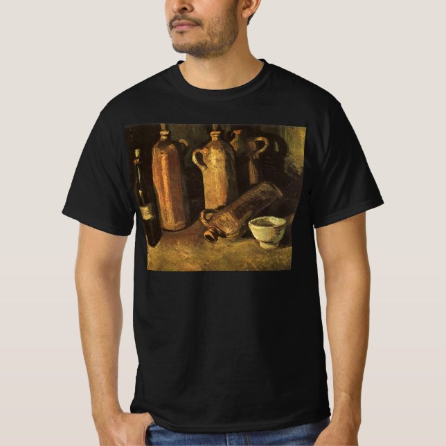 Vincent van Gogh - Stilleben med 4 stentorkar Tee Shirt (Framsida)
