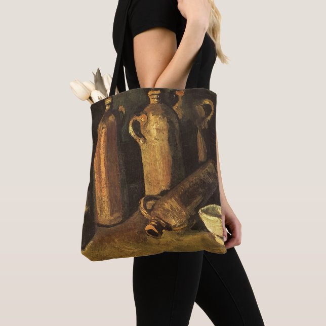Vincent van Gogh - Stilleben med 4 stentorkar Tygkasse (Närbild)