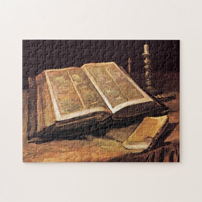 Vincent Van Gogh - Stilleben med Bibel Pussel (Horisontell)
